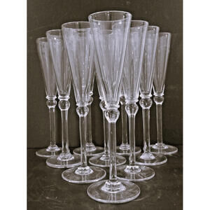Simon Pearce Heartland Champagne Flutes Set of 10